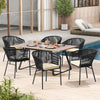 Patio Chairs Set of 4 with Seat Cushion and Curved Backrest for Patio-Black - Gallery View 1 of 9