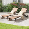 Adjustable brown chaise lounge chairs with canopies and cup holders, perfect for poolside relaxation.