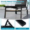Patio chaise lounge chair with wheels, sturdy metal construction, adjustable backrest, ideal for poolside and patio use.