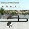 Patio chaise lounge with adjustable backrest and retractable ottoman, designed for comfort and relaxation by the.