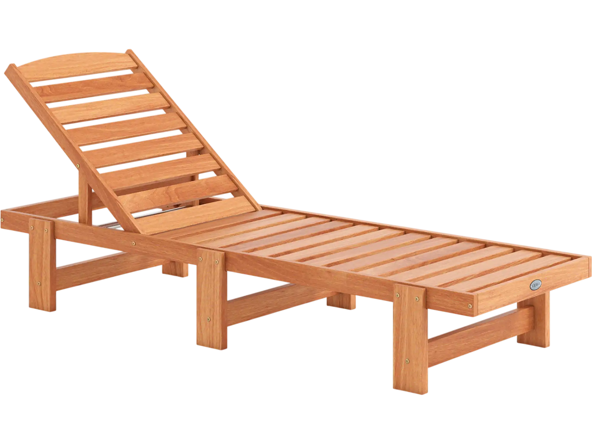 Costway Patio Chaise Lounge Chair Solid Wood Slatted Recliner Adjustable Backrest 57040837 New