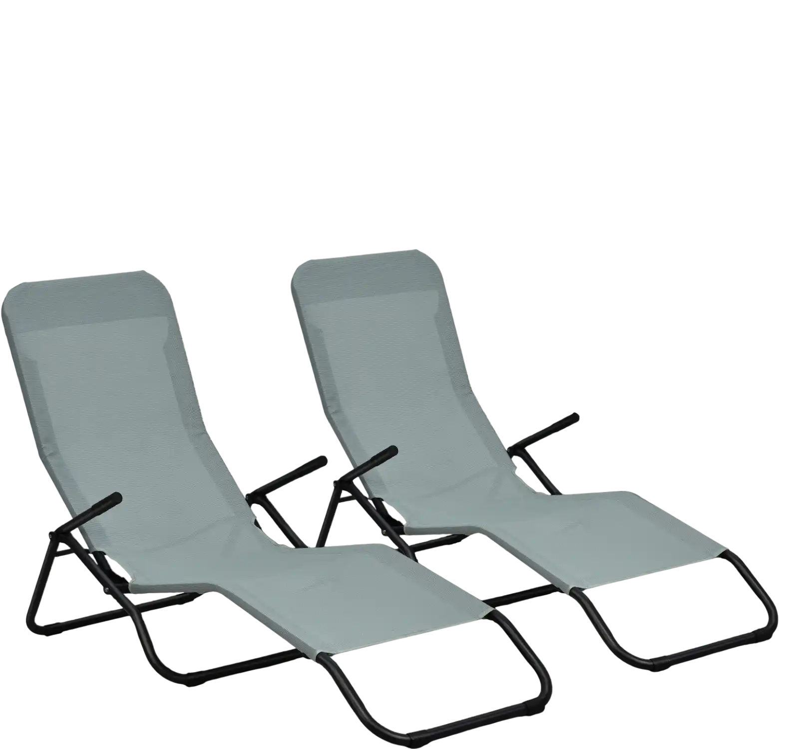Costway 2-Piece Folding Portable Patio Chaise Lounge Rocking Light Green 42850961 New