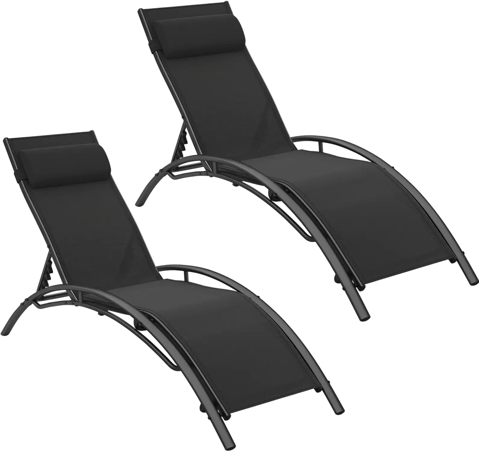 Costway Patio Outdoor Chaise Lounge Recliner Set of 2 5-Position Backrest 87366330 New