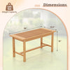 36-inch rectangular patio coffee table made of teak wood with slatted tabletop, perfect for outdoor use and stability.