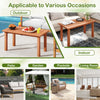 Rectangular patio coffee table with slatted tabletop, made of high-quality wood, perfect for outdoor and indoor use.