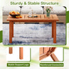 Patio coffee table with slatted tabletop, made of high-quality wood, ideal for deck or poolside use.