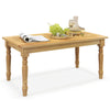 Patio coffee table with solid teak wood structure and slatted tabletop, perfect for indoor and outdoor use.