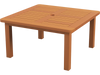 Patio Coffee Table with Umbrella Hole and Teak Oil Finish