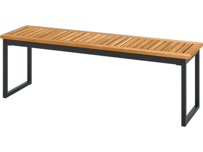 Costway Patio Dining Backless Slatted Seat Metal Legs Garden Bench 59137264 New