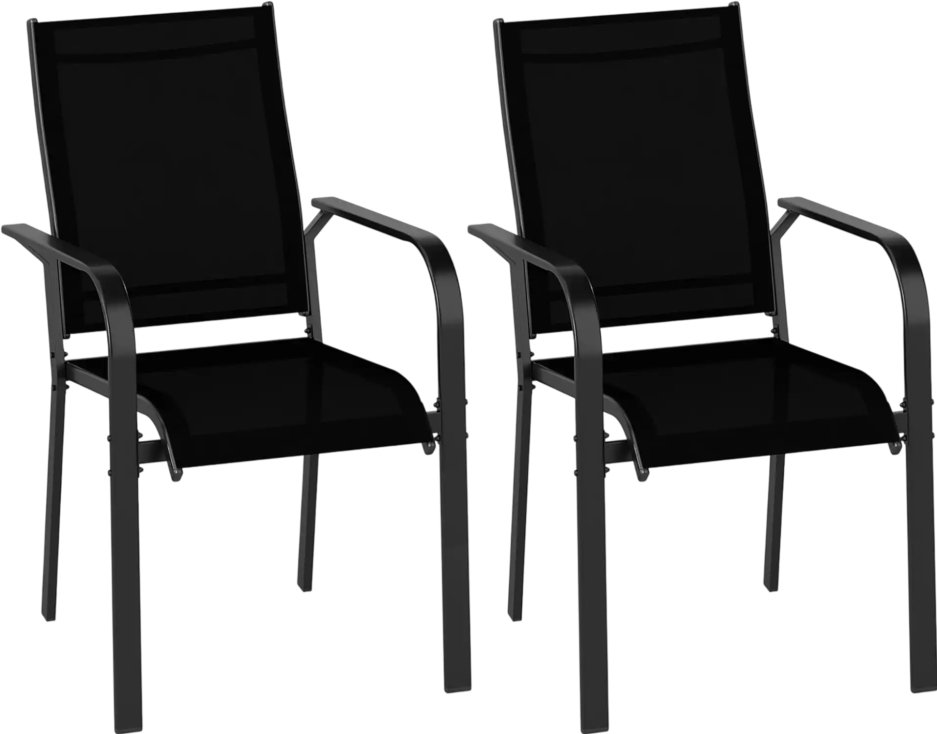 Costway Stackable Patio Dining Armchairs Outdoor Metal Frame Set 48248852 New
