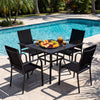 Patio Dining Chairs Set of 2/4/6 Stackable Outdoor Armchairs with Metal Frame-Set of 4 - Gallery View 1 of 6