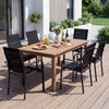Patio Dining Chairs Set of 2/4/6 Stackable Outdoor Armchairs with Metal Frame-Set of 6 - Gallery View 1 of 6