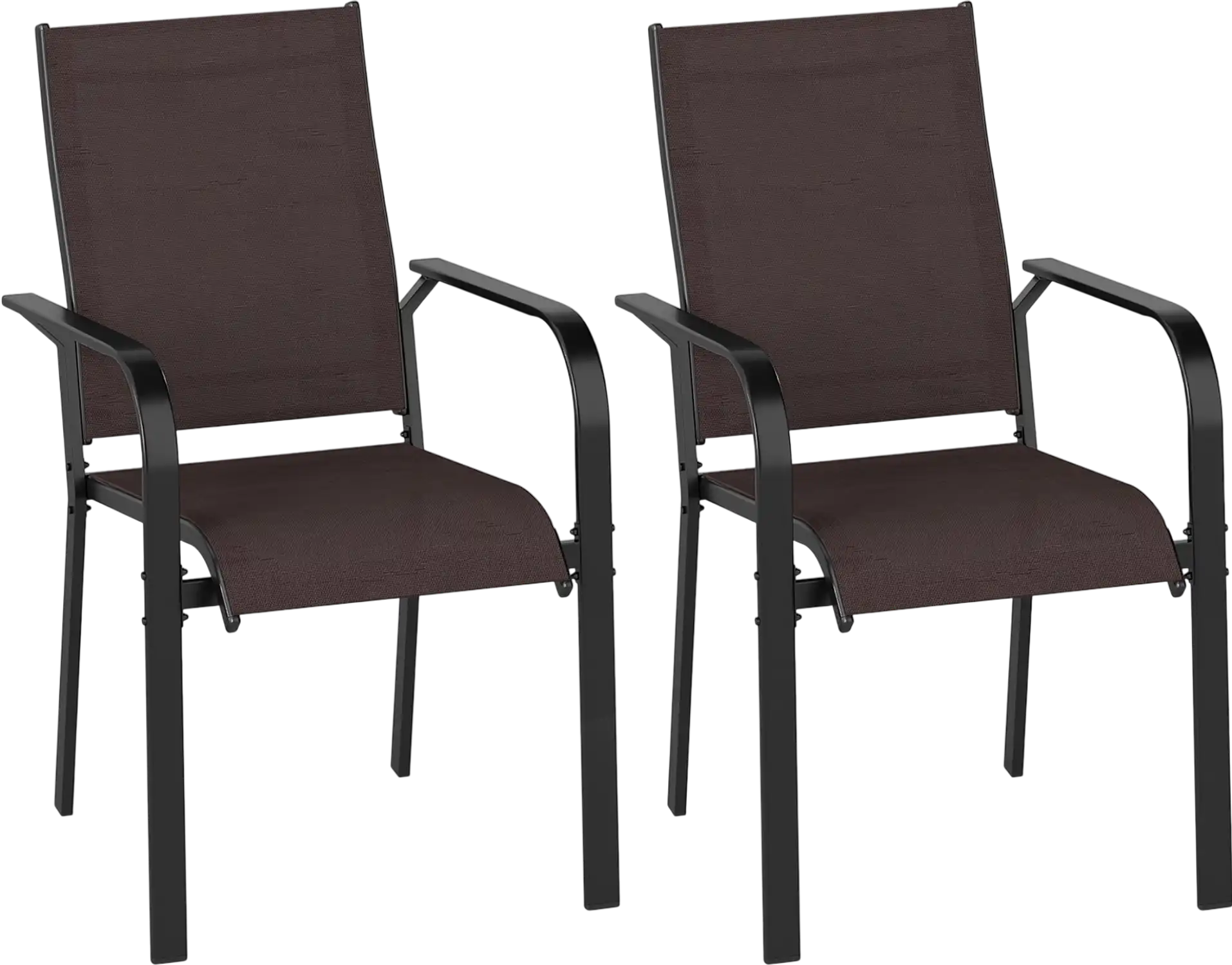 Costway Stackable Patio Dining Armchairs Set of 2/4/6 Outdoor Chairs 46820569 New