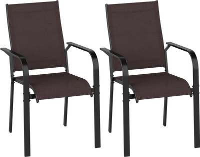 Costway Stackable Patio Dining Armchairs Set of 2/4/6 Outdoor Chairs 46820569 New