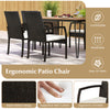 Ergonomic patio chair with supportive seat cushion and stylish PE rattan design, perfect for outdoor dining.