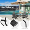 5-piece gray patio dining set for 4 with a tempered glass tabletop and heavy-duty metal frame, perfect for outdoor.