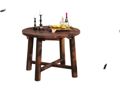 Costway Patio End Table Solid Wood Brown 147653928 New
