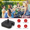 Fillable patio umbrella base in black, made of high-strength HDPE, waterproof and durable for outdoor use.