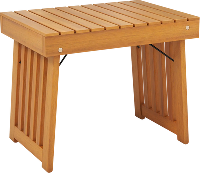 Costway Patio Foldable Side Table Slatted Tabletop Backyard 71295683 New