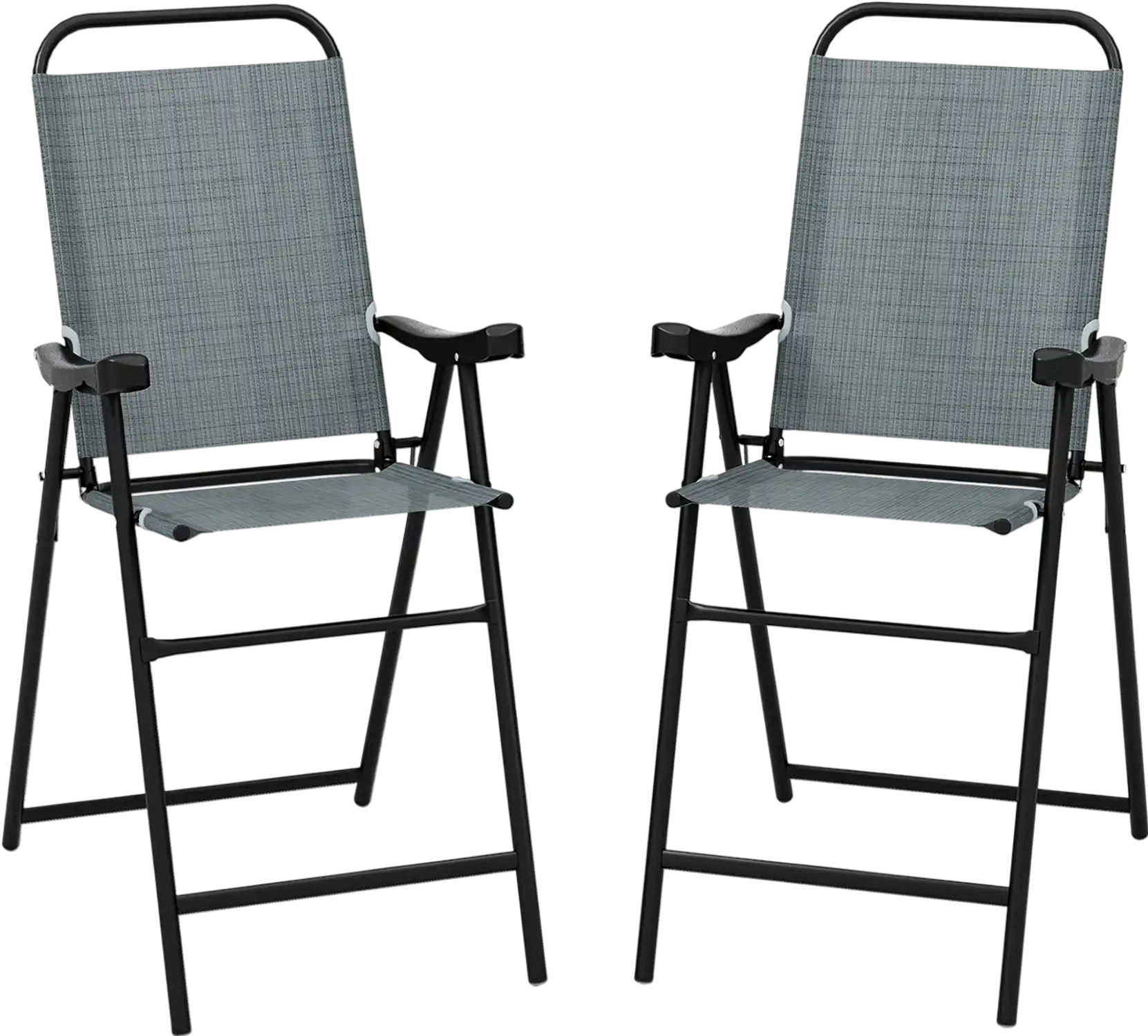 Costway Patio Folding Bar Stool Set of 2 Metal Frame Footrest 28731546 New