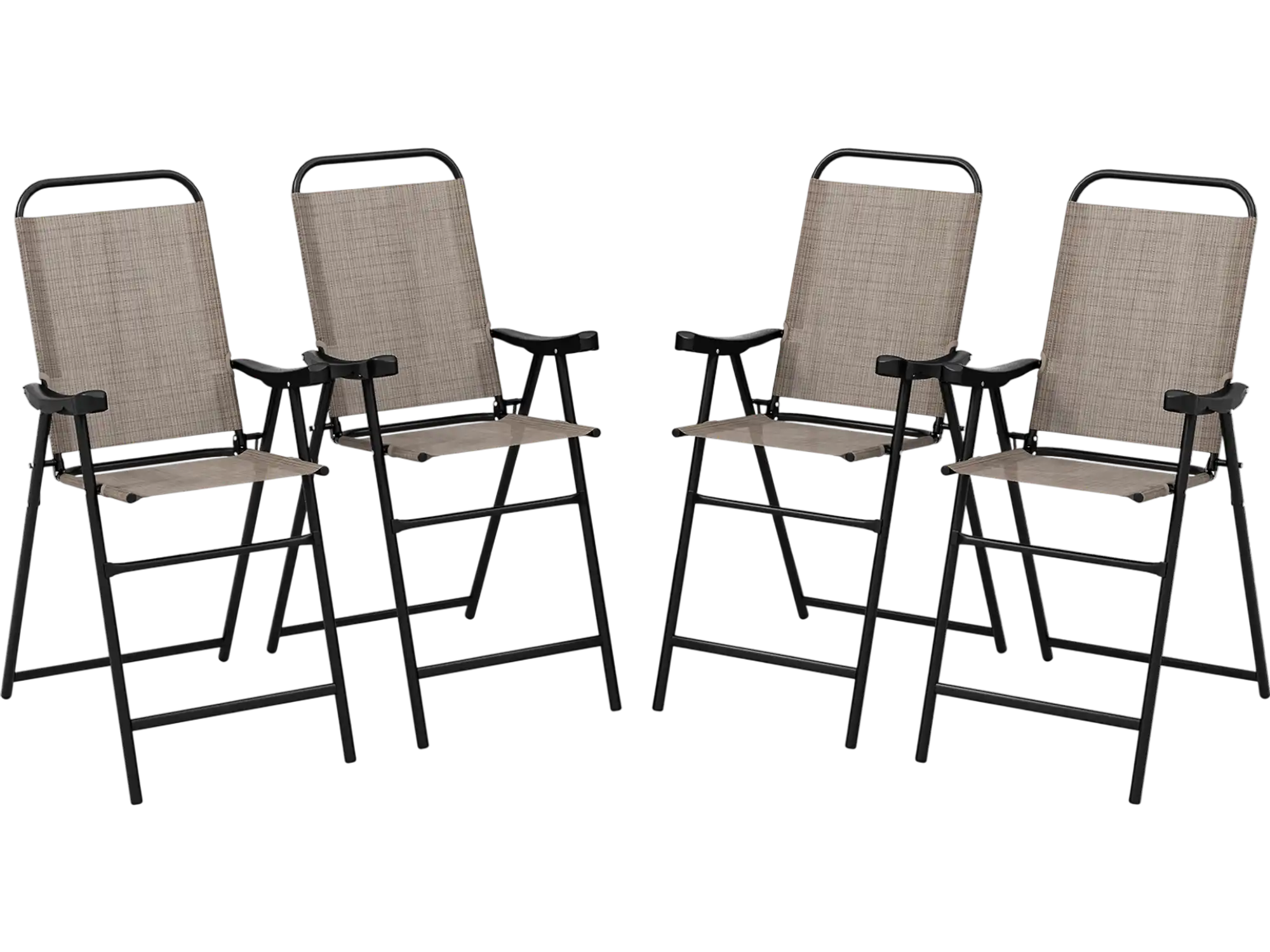 Costway Patio Folding Bar Stool Set of 4 Metal Frame Footrest 95463271 New