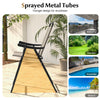 Patio folding bar stool with sprayed metal tubes and ergonomic design, ideal for balcony, garden, or poolside use.