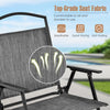 Gray patio folding chair showcasing breathable, durable fabric and heavy-duty metal frame, ideal for outdoor relaxation.
