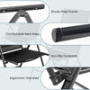 Adjustable black patio folding chair recliner with sturdy steel frame, ergonomic handrest, and non-slip footpads for.