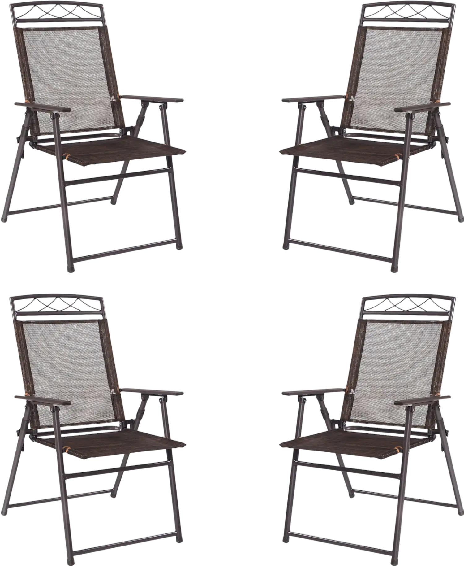 Costway Set of 4 Patio Folding Sling Beach Chairs Steel Deck Camping 97825106 New