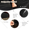 Close-up of soft padded cushions with removable covers for the Outdoor 9 Pieces Patio Furniture Set in black.