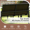 Back view of the 4 pieces patio furniture set featuring top-grade mix brown PE rattan for outdoor elegance and.