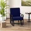 Patio Glider Rocking Chair with Thick Cushion and Curved Armrest-Navy - Gallery View 1 of 10