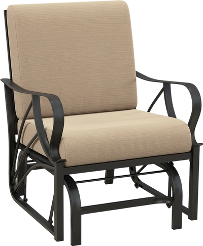 Costway Patio Glider Rocking Chair Thick Cushion Curved Armrest 85913674 New