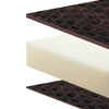 Close-up of the cushioned seat foam and premium rattan surface of the 3 Piece Patio Gliding Set for outdoor relaxation.