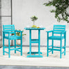 Patio HDPE Adirondack Bar Chairs Set of 2 with Wide Armrests-Turquoise - Gallery View 1 of 9