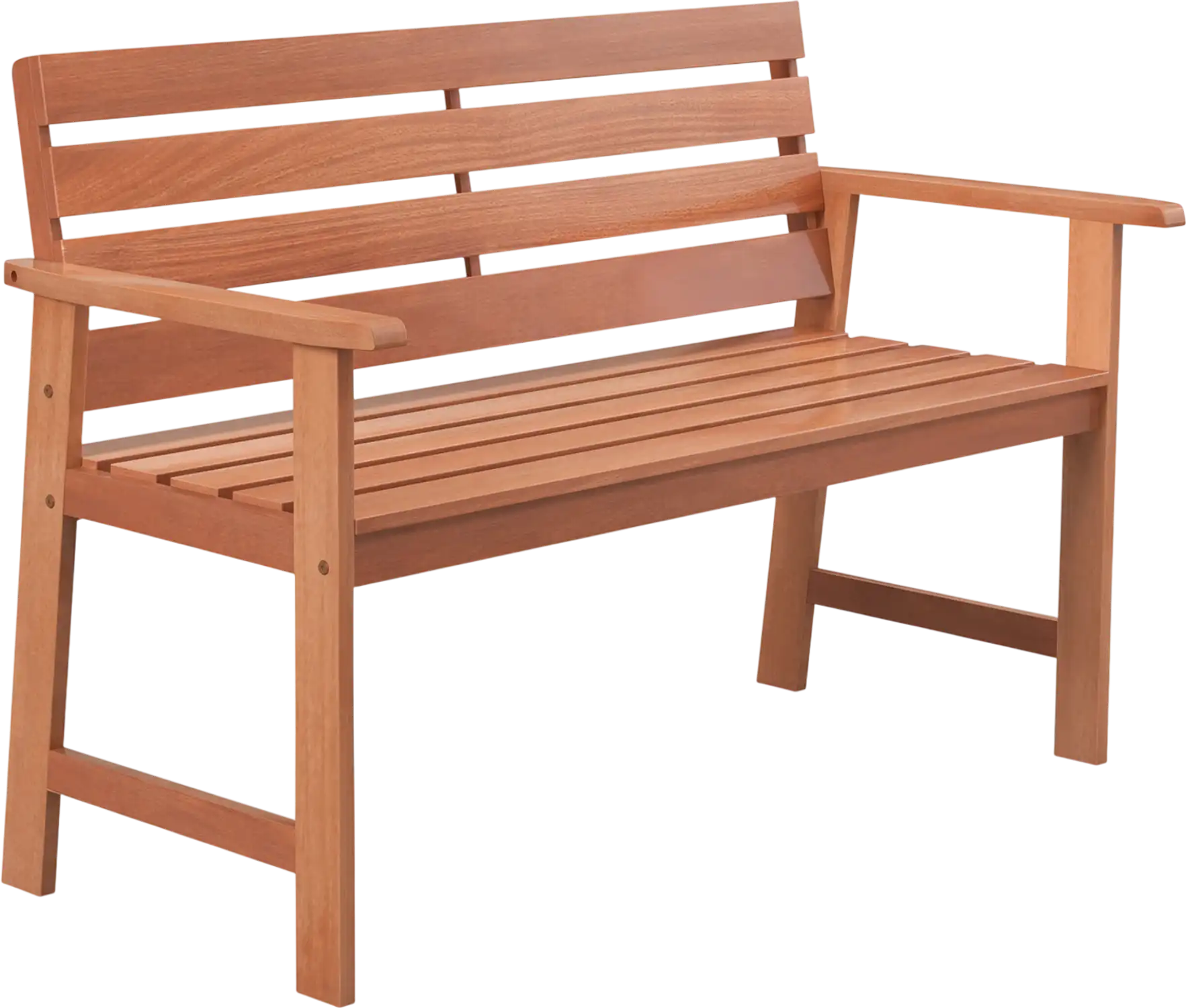 Costway Patio Solid Wood 2-Seat Bench Slatted Seat Inclined Backrest 63789145 New