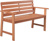 Patio Solid Wood Bench Wood 2-Seat Chair with Breathable Slatted Seat & Inclined Backrest