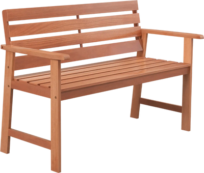 Costway Patio Solid Wood 2-Seat Bench Slatted Seat Inclined Backrest 63789145 New