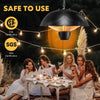 1500W electric patio heater with IPX4 waterproof design, providing 360° heating for outdoor gatherings and safety.