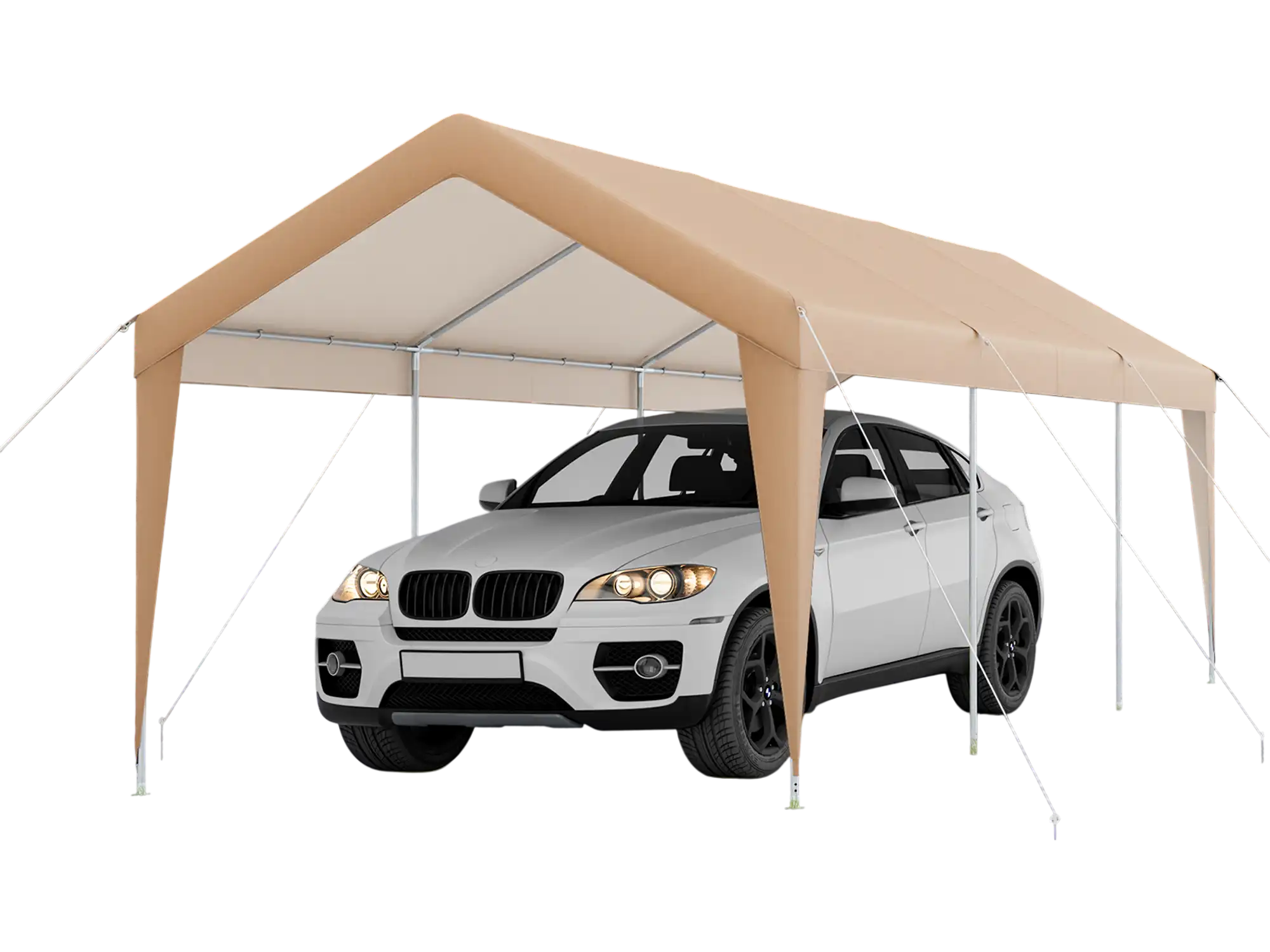 Costway 10' x 20' Heavy Duty All-Weather Patio Carport Without Sidewall 71495236 New