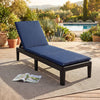 Patio Lounge Chair 3-Position Adjustable Backrest and Cushion-Blue - Gallery View 1 of 3