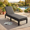 Patio Lounge Chair 3-Position Adjustable Backrest and Cushion-Gray - Gallery View 1 of 3