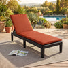 Patio Lounge Chair 3-Position Adjustable Backrest and Cushion-Orange - Gallery View 1 of 3