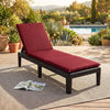 Patio Lounge Chair 3-Position Adjustable Backrest and Cushion-Red - Gallery View 1 of 3