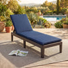 Patio Lounge Outdoor Recliner Chair with Cushion 3-Position Adjustable Backrest-Navy - Gallery View 1 of 4