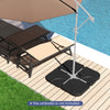 Sturdy 20-inch sand-black patio umbrella base with four plates, ideal for stabilizing offset umbrellas by the poolside.