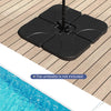 Sturdy 20-inch sand-black patio umbrella base with four square plates, ideal for stability at poolside or patio.