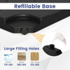 20-inch black patio umbrella base with refillable filling holes for sand or water, designed for stability in windy.