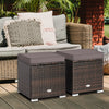 2 Pieces Patio Ottoman with Removable Cushions-Gray - Gallery View 1 of 8