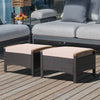 Set of 2 Fade-Resistant Wicker Patio Ottoman-Brown - Gallery View 1 of 9